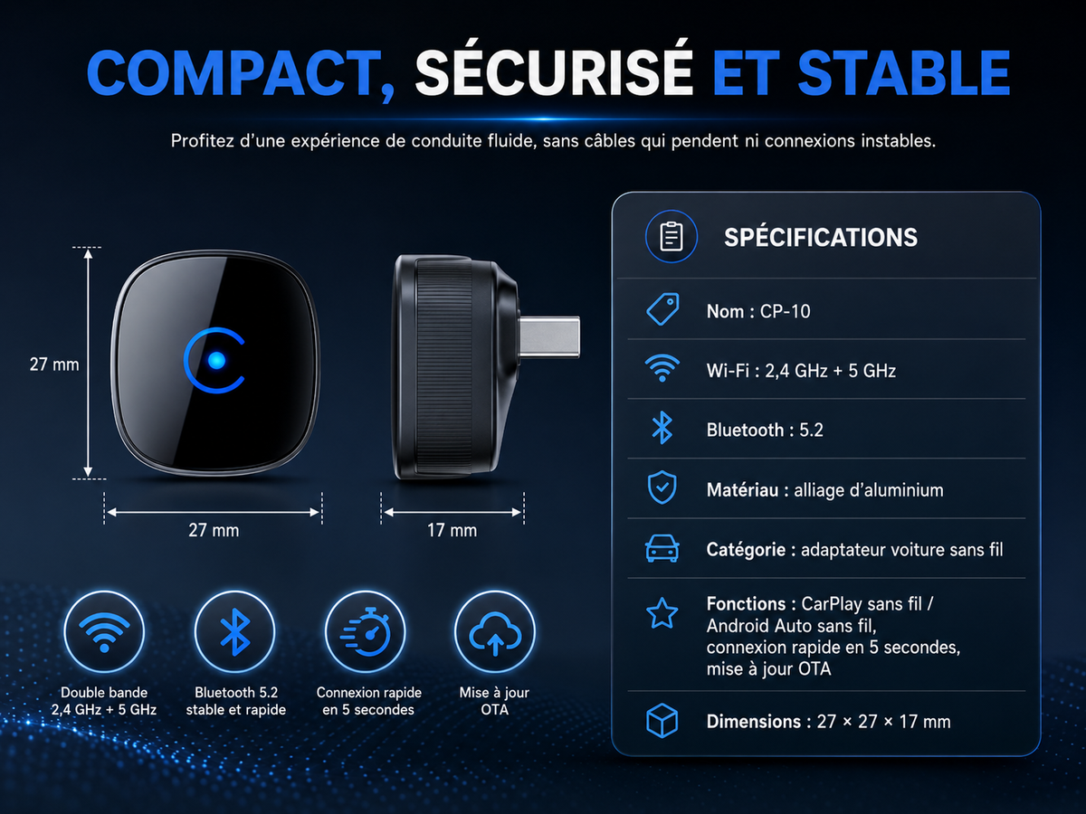 Adaptateur CarPlay Sans Fil