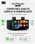Écran CarPlayGo V18 – CarPlay & Android Auto sans fil | 12 HD + Caméra de recul