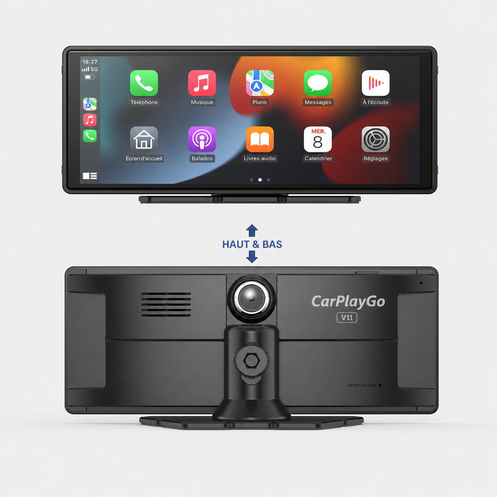 Écran CarPlay V11 10,26” – Sans fil avec caméra 4K & caméra arrière