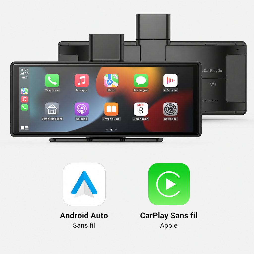 Écran CarPlay V11 10,26” – Sans fil avec caméra 4K & caméra arrière